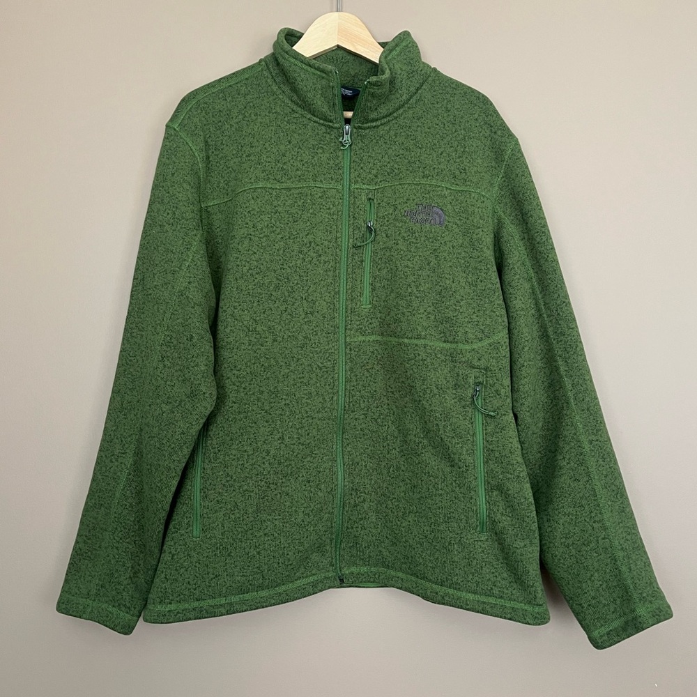 {The North Face} Gordon Lyons Full Zip Fleece Lined Jacket in Green Heather - Me